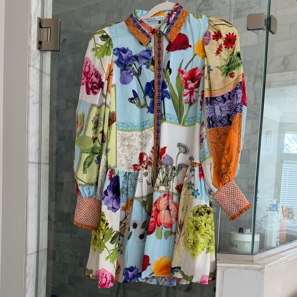 Alice + Olivia Floral Patchwork Mini Dress - Multicolor